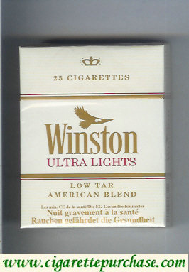 Winston Ultra Lights 25 cigarettes hard box